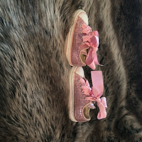 Converse all star girls size 5 low top pink glitter converse, - Picture 4 of 5